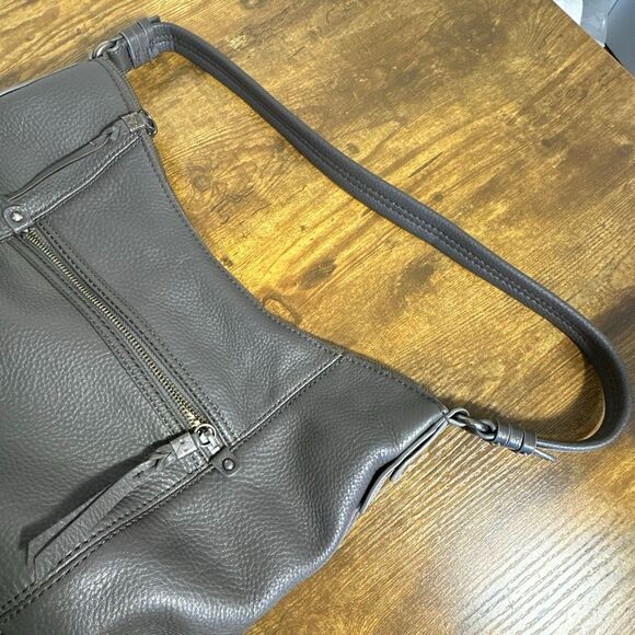The Sak Sequoia Leather Handbag Gray Hobo Shoulder Bag Purse Pebbled Leather - Picture 12 of 12